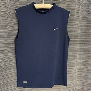 Nike Mens Dri-Fit Slim Fit Running Tank in Navy Size Large